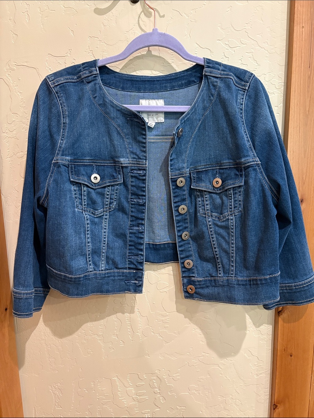 Torrid Denim 3/4 Sleeve Cropped Denim Jacket Size 0